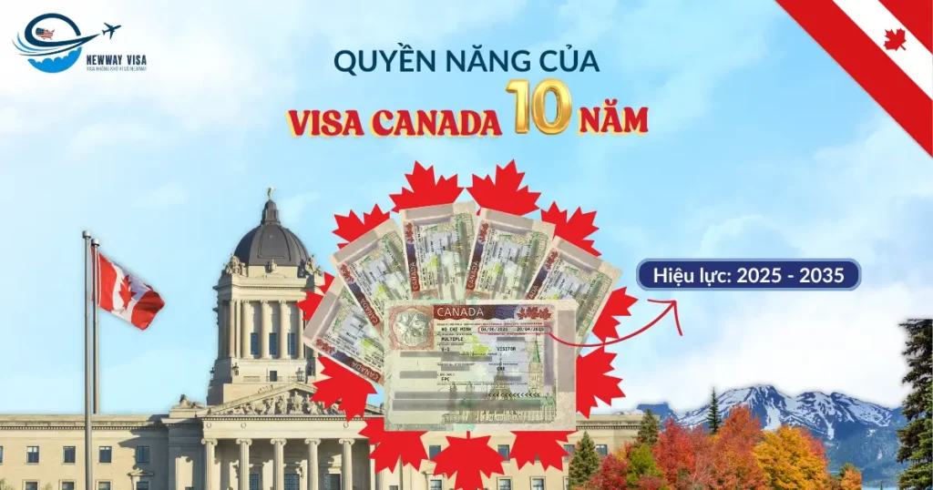 Quyền năng của visa Canada 10 năm