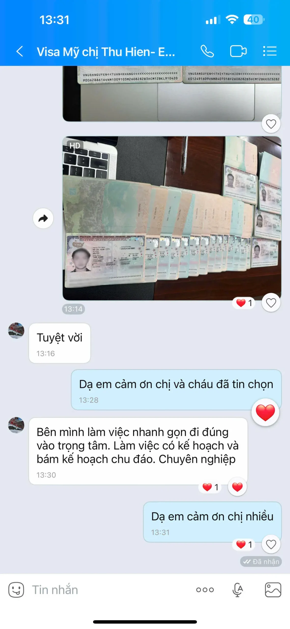 Visa Mỹ - của Ms. Thu Hiền
