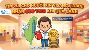 Tin Vui Cho Người Xin Visa Đài Loan Nhận 600 TWD Khi Quá Cảnh