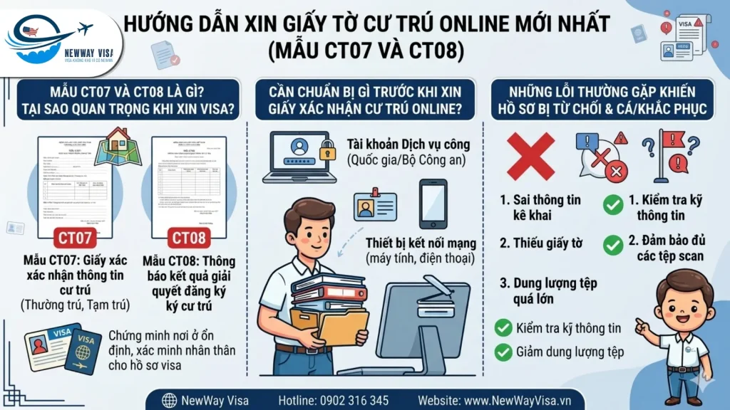 Hướng dẫn xin giấy tờ cư trú online mới nhất