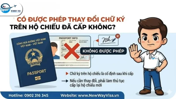 Có được phép thay đổi chữ ký trên hộ chiếu đã cấp không
