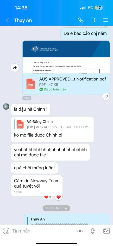 Visa Úc - Chị Thùy An