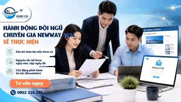 USCIS Từ Chối Tự Động Form Cũ I-485, I-539, I-765 Từ Tháng 9/2026 3 Hành động đội ngũ chuyên gia Newway Visa Sẽ Thực hiện