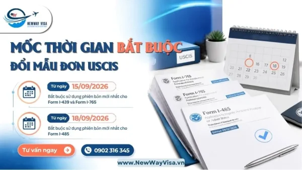 USCIS Từ Chối Tự Động Form Cũ I-485, I-539, I-765 Từ Tháng 9/2026 1 Mốc thời gian bắt buộc đổi mẫu đơn USCIS
