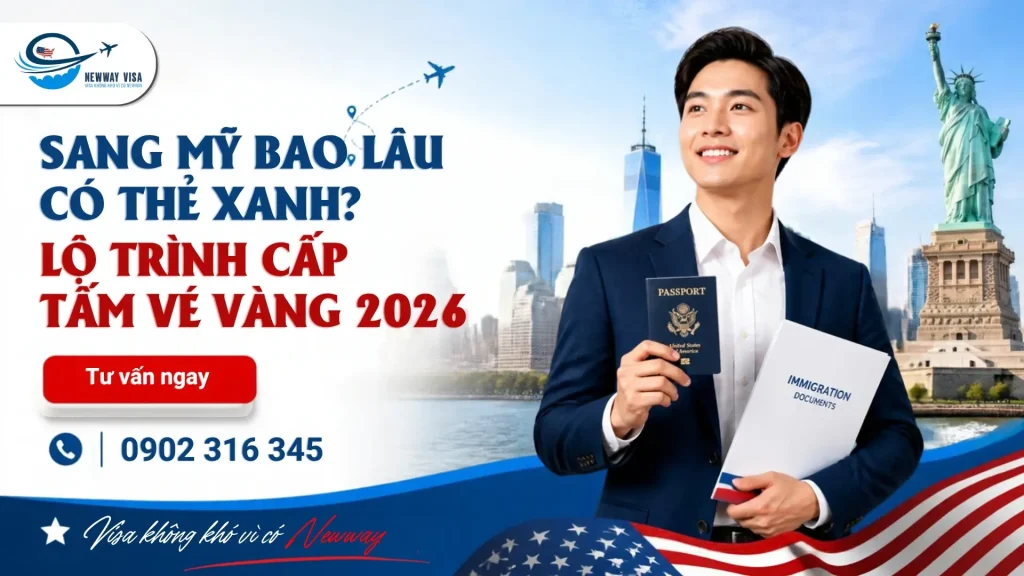 Sang Mỹ Bao Lâu Có Thẻ Xanh? Lộ Trình Cấp Tấm Vé Vàng 2026